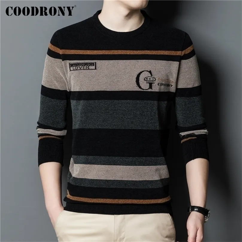 Mens tröjor Coodrony Autumn Winter Sweater män kläder ankomst streetwear mode mjuk varm stickad chenille ulltröja pullover c1371 220912