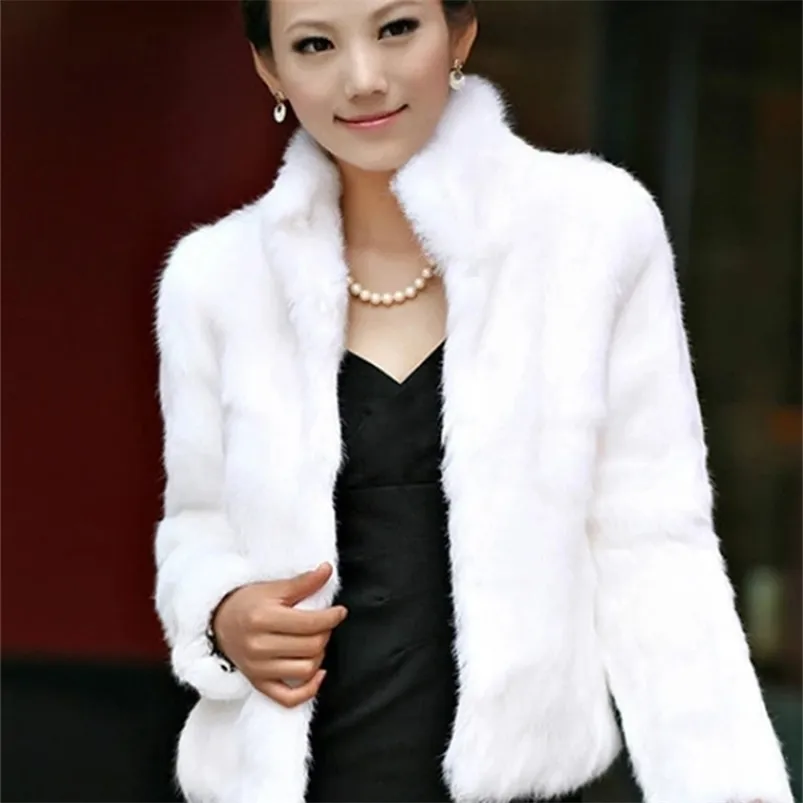 Casaco de pele falsa feminino fofo casacos de pelúcia outono e inverno senhoras manga longa especial mulher roupas casaco feminino 220912
