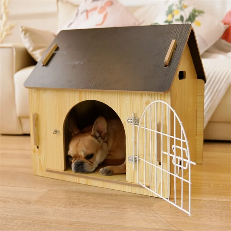 chenils stylos Petits Moyens Grands Chiens Chenils En Bois Maison De Chien Intérieur Salon Balcon Pet Villa Chat Litière Cage De Luxe Chiot Chambre Produits 220912