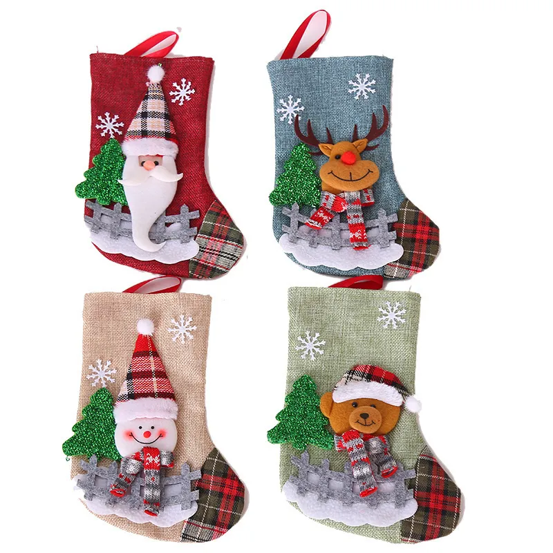 Weihnachtsdekorationen Jahr Strumpf Sack Weihnachtsgeschenk Süßigkeiten Tasche Noel für Zuhause Navidad Sockenbaum Dekor 220912