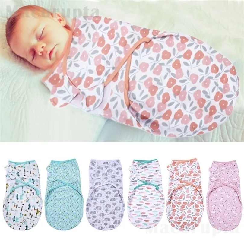 Mantas Batir el saco de dormir para bebés Nacido Swaddle Up Lope envoltura suave 100% de algodón Manta 220909