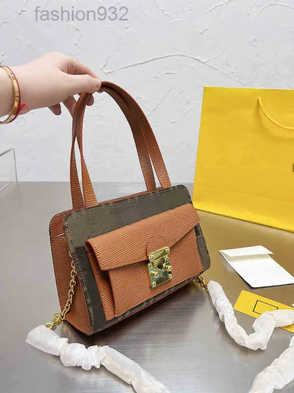 Evening Bags Fashion Bags Women Handbag Shoulder Leather Designer Brand Crossbody Female Double Print Colorblock Street Purses 2022