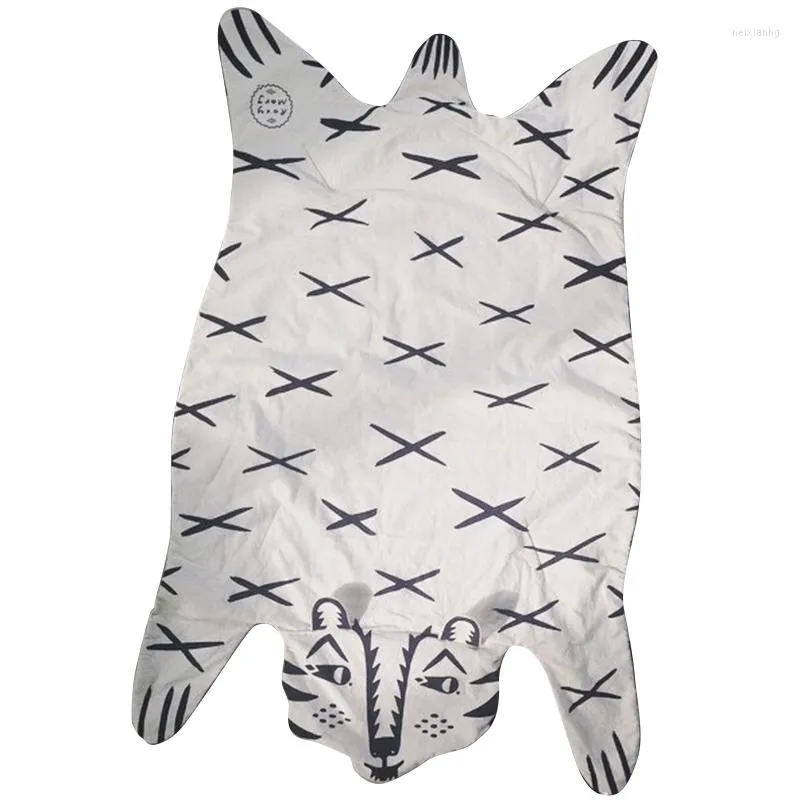 Ковры мода детская детская детская игра матовая реликвия тигровая одеяло одеяло животное ковер теплые маты коврики хлопок подарок