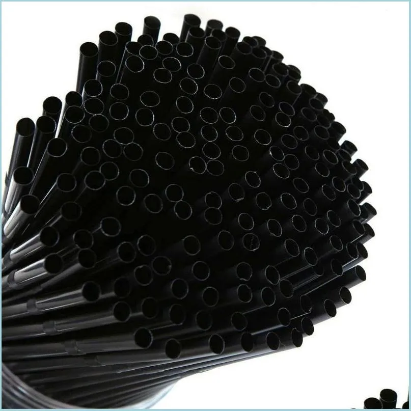 Boire STS 100PCS / Set Black Cocktail Plastic St pour anniversaire événement de mariage Home Supplies Decorative Party