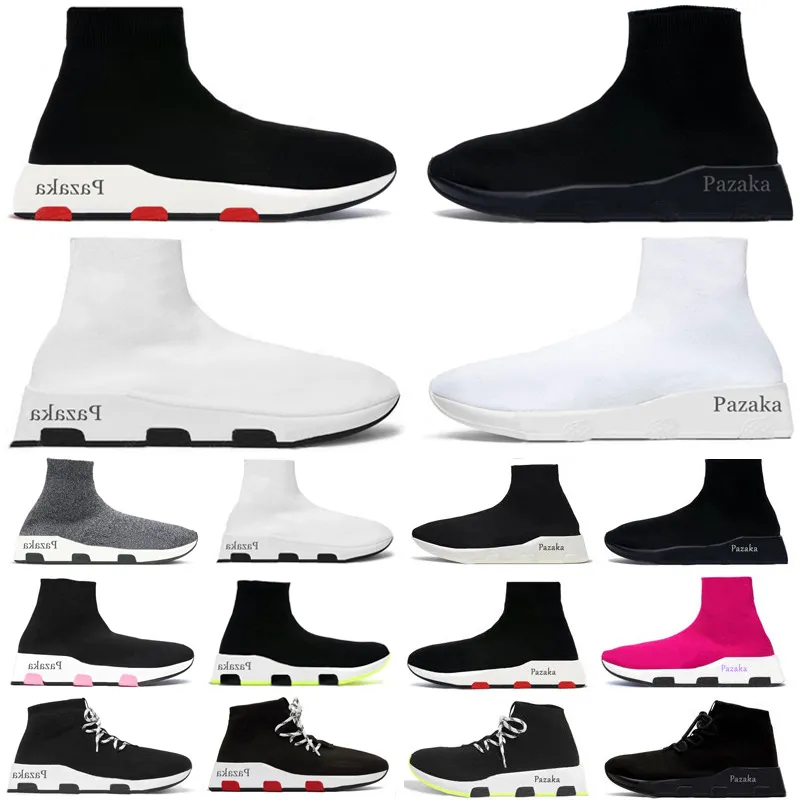 2022 Sock Casual Shoes Men Women Sneaker Knit Mesh Fashion Triple Black White Red Green Neno Oreo Red Yellow Graffiti Dark Navy Mens Trainers Sports Sneakers 36-45