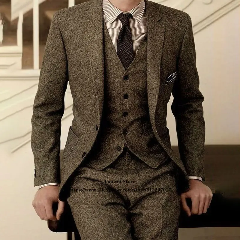 Tweed Suit Mens: Classic Wool Blend Suit  From Kong00, $110.49