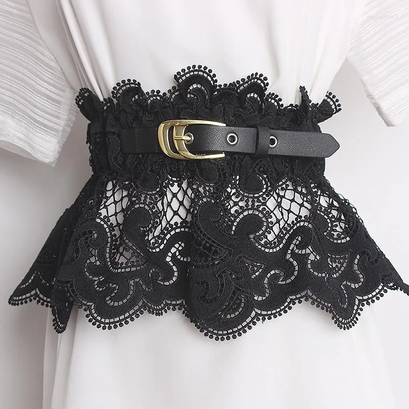 Belts Lace Elastic Skirt Peplum Belt Personlity Women Waist Waistband Slim Streetwear Elegant Ladies Band