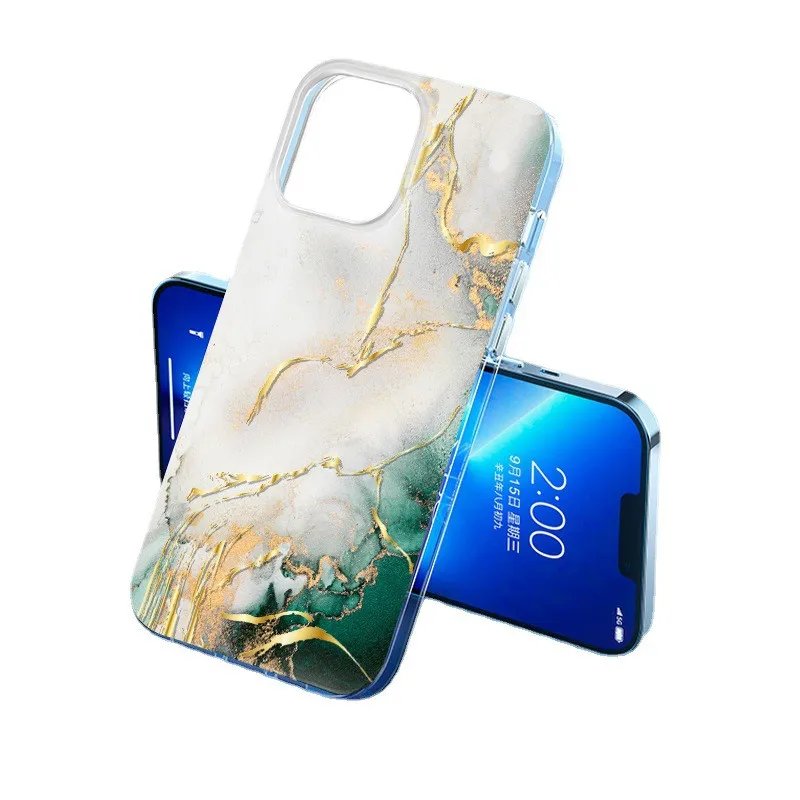 Custodie per telefoni con motivo in marmo per iPhone14 11 12 13 /Pro/Max/Promax/Xr/Xsmax Cover posteriore elettrolitica a doppio strato