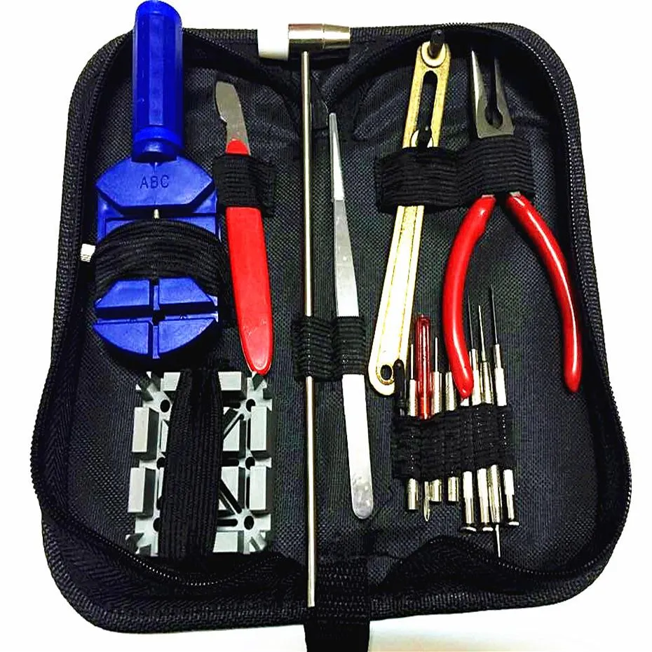 BEKIJK REPARATIES KITS 16PCS Een set -kits stelt Zip Case Holder Opener Remover Slrench schroevendraaiers WatchMaker283T in