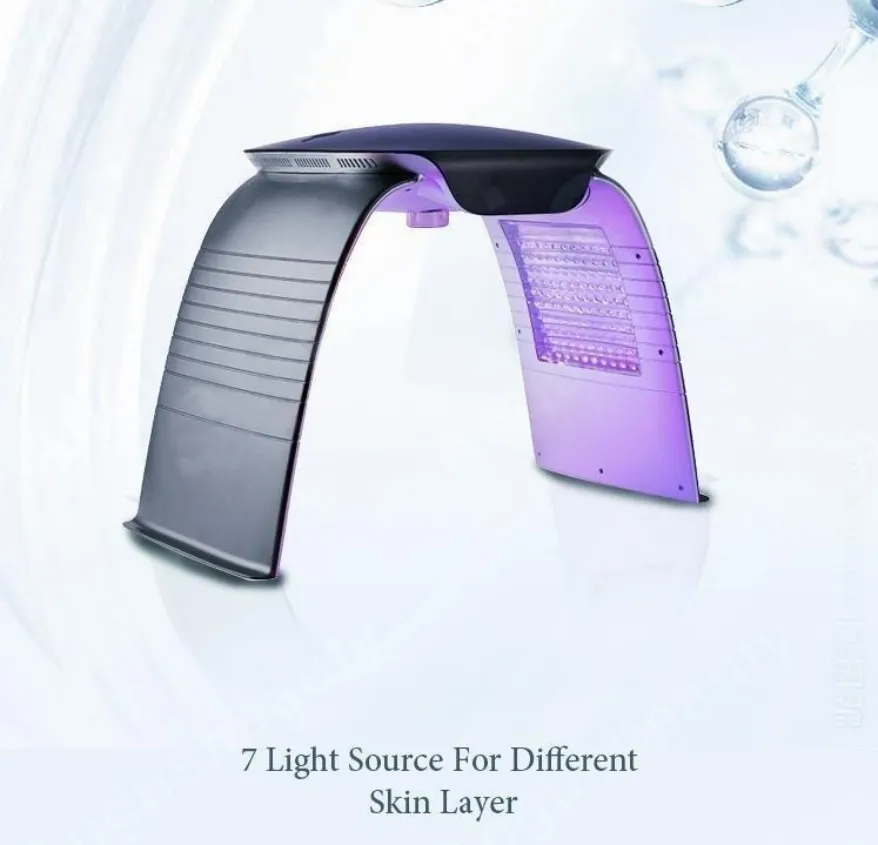 Professional Skin Rejuvenation Hot And Cold Spray Spa Anti Aging 7 Color Pdt Facial Led Light Therapy Skin Care Device