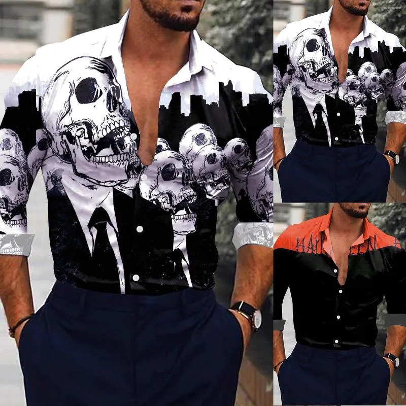 Casual shirts voor heren Big Tall Men Fashion Fashionable Day 3D Digitale printen met lange mouwen achterhirt Athletic Fit T