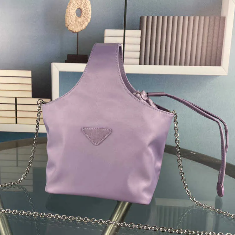 Bolso de cesta de un solo producto, bolsos cruzados con cadena para mujer, paquete de cubo de hombro de alta calidad, bolso de compras de moda, bolsa de cuero genuino