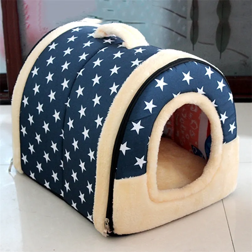 chenils stylos Drop Pet Dog House Nest avec tapis pliable Pet Dog Bed Cat Bed House pour petits chiens moyens chenils de voyage pour animaux de compagnie 220912