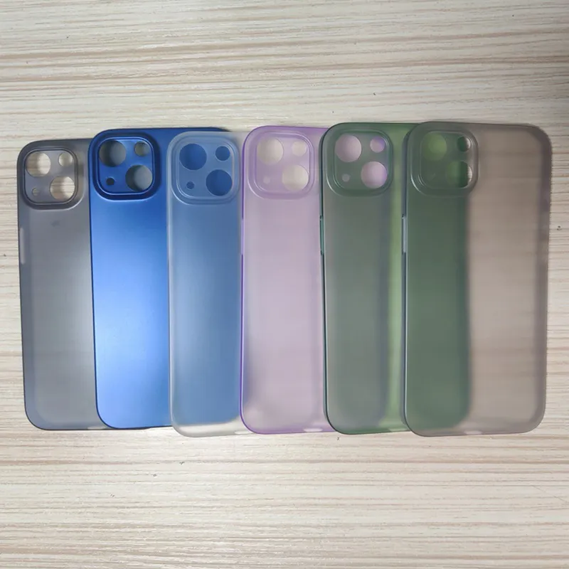 iPhone 15 Pro Max 14 Plus 13 Mini 12 11 0.3mm Ultra Thin Slim Matte 프로스트 프로스트 투명한 Soft Pp Plastic Back Cover Case