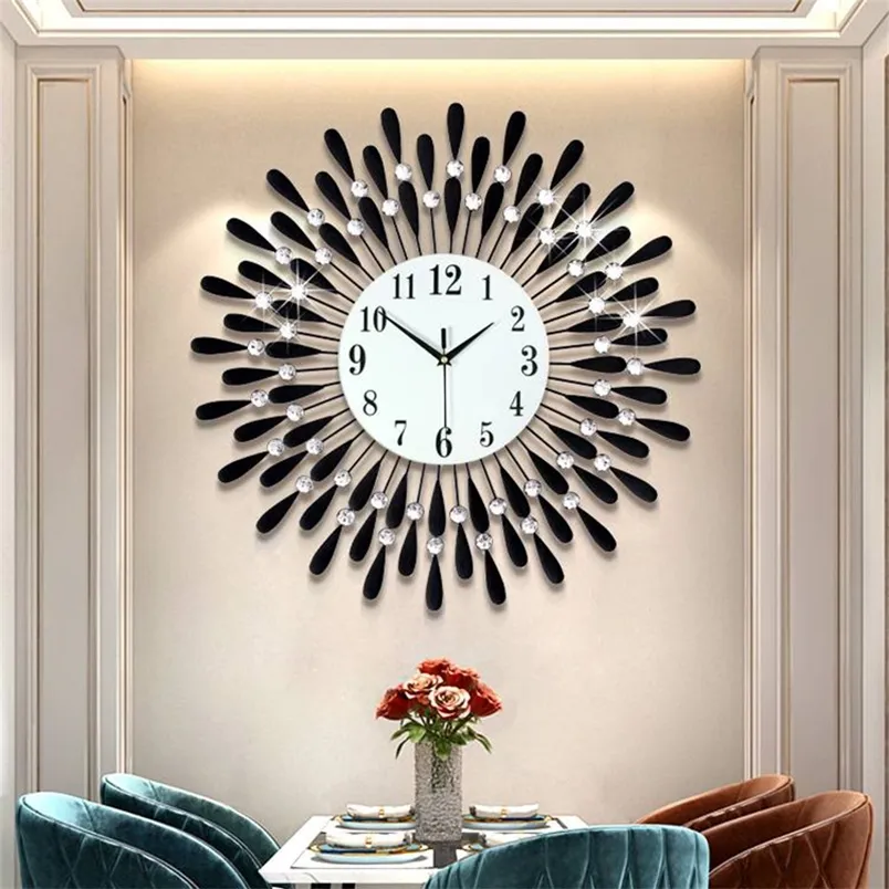 Horloges murales cristal soleil Style moderne horloge murale silencieuse 38X38 cm produit salon bureau maison décoration murale 220909