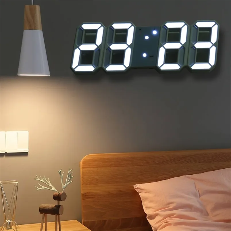 Wandklokken LED Digitale wandklok Alarmdatum Temperatuur Automatische achtergrondverlichting Tabel Desktop Home Decoratie Stand Hang Clocks 220909