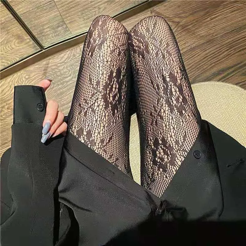 Kadınlar SOCKS Kadınlar Seksi Çiçek Çorapları Fishnet Erotik Mesh Fantasy Külotlu Köpek Yuhası Siyah Beyaz Highs Access High Long Girl