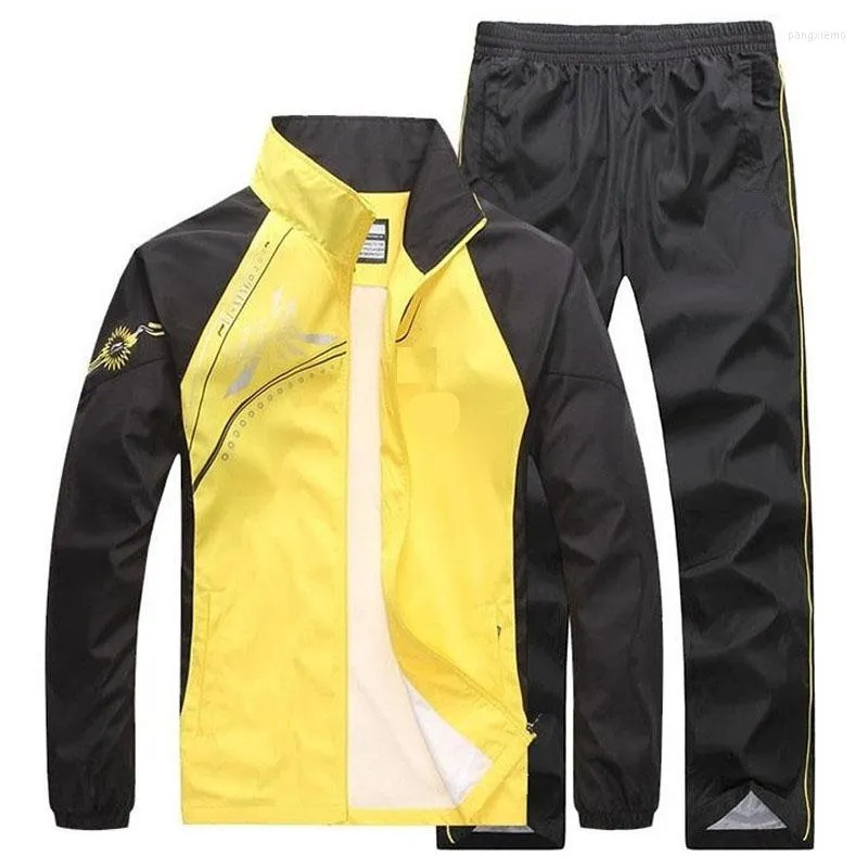Men's Tracksuits Sportswear 2022 Youth Set Spring Autumn Men 2 Piece Sporting Suit Jacket Pant Sweatsuit Size 5XL