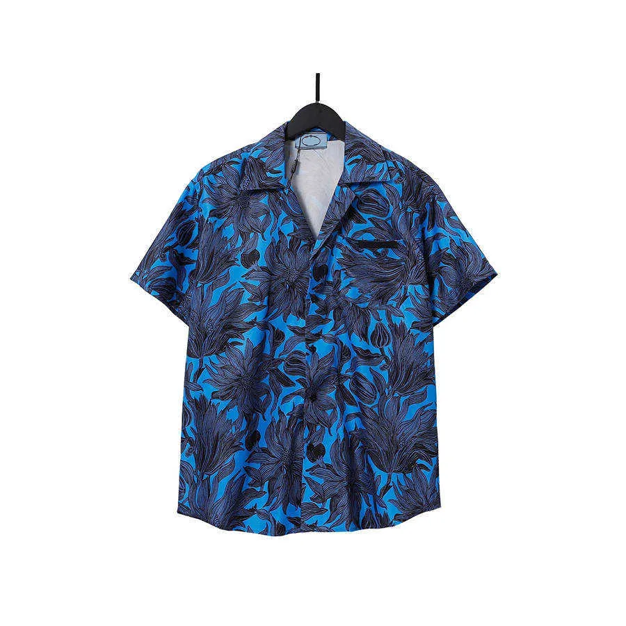 Рубашки 2022 Мужские Летние Дизайнерские Рубашки Мода BAROCCOFLAGE Гавайи Цветочный Принт Повседневная Рубашка Мужская Slim Fit С Коротким Рукавом Пляжная Одежда