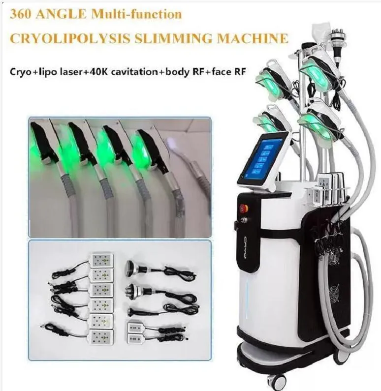 Powerful 40k Cavitation slimming machine cryo fat freezing 360 cryolipolysis lipo Laser Vacuum face and body RF Skin Care Salon Spa