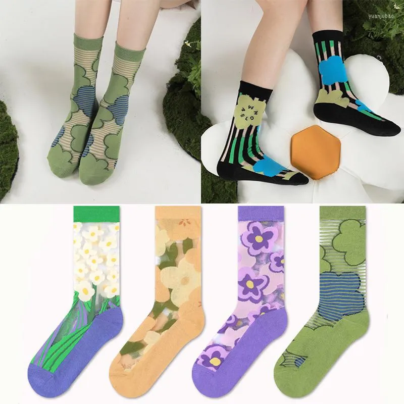 Men's Socks Glass Silk Women's Designer Ins Tube Breathable Crystal Stockings