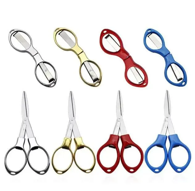 New Stainless Steel Folding Gold Seal Scissors Outdoor Fishing