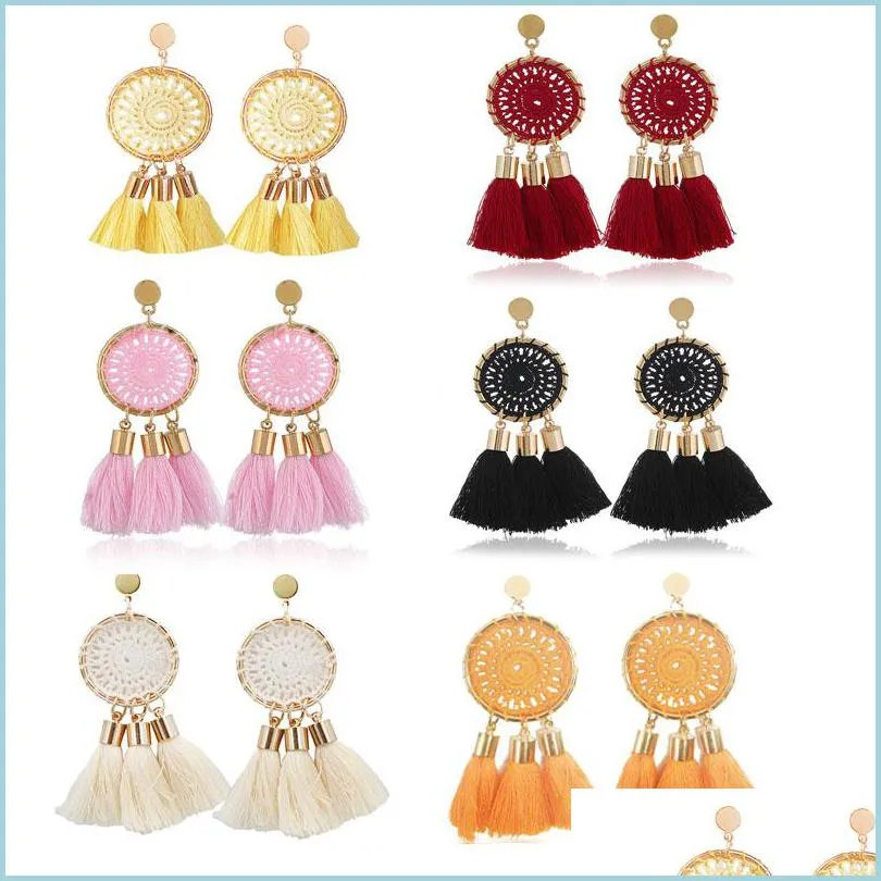 Declaração de moda de lustres de candelabro Dangle Brincos de borla para mulheres vintage Drop étnico Boho Diamond Brincho