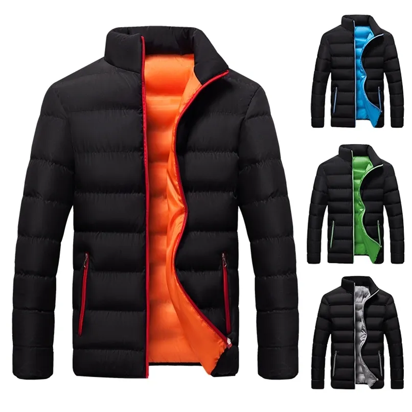 男性と女性のためのスタンドカラーのメンズダウンパーカス冬のジャケット濃い暖かいパーカーソリッドファッショナブルなストリートウェア5xl 220913