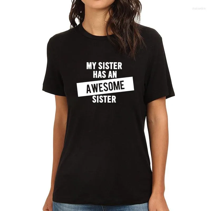 Dames t shirts dames t-shirt lyprerazy mijn zus heeft een geweldige grappige gedrukt