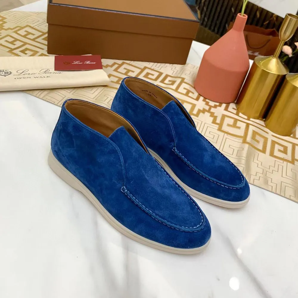LP PIANA Suede Open Walk Ankle Boots Luxury Designer Casual Slip On Boots For Men And Women