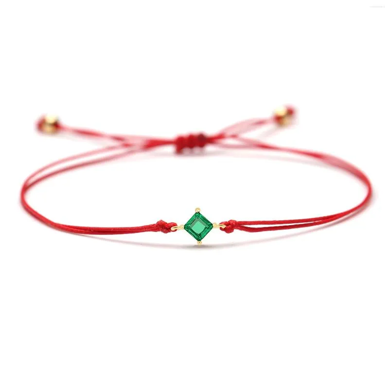 Bracelets de charme Simple pierre verte mince cordon tressé bracelet femmes hommes 2022 mode minuscule semi-précieux rouge noir chaîne bijou