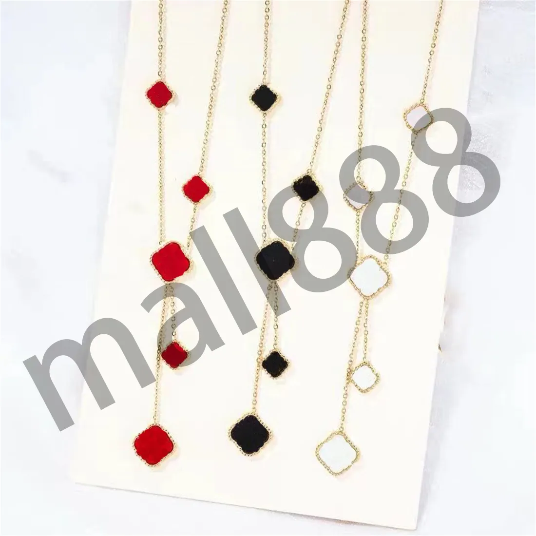 Fashion Pendant Necklaces four leaf clover Big Small Irregular flower necklace for women chains designer design Jewelry choker locket Chain with box