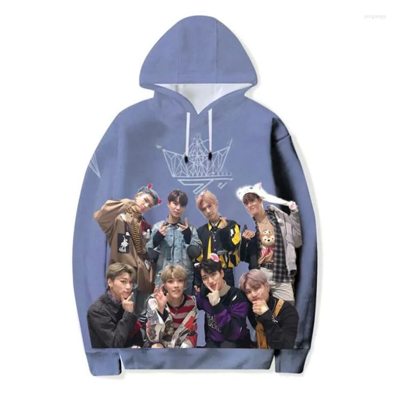 Erkek Hoodies Erkek Sweatshirts Moda Tasarımı K KPOP K- ATEEZ 3D BASKI KADINLAR/Erkekler Kore Bahar Otomatik 100-4xl Büyük boyutlu