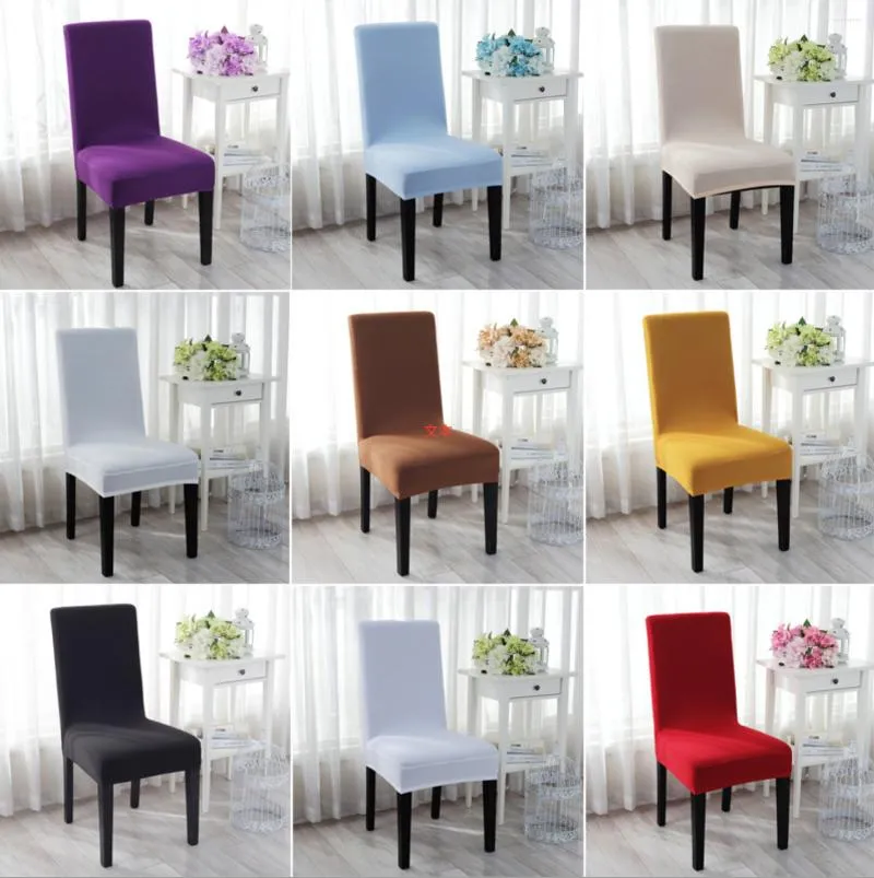 Chair Covers Modern Plain Color Universal Elastic Cloth For Weddings Decoration Party Banquet Dining Cover