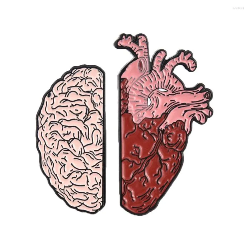Broszki dcarzz heart płuc płuc mózg ludzkie lekarze pielęgniarki romantyczne urocze emalia pin modna biżuteria lapel
