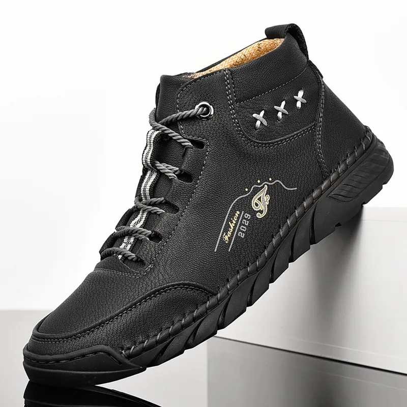 Handmade Mens Ankle Boots High Quality Fashionable And Antiskid