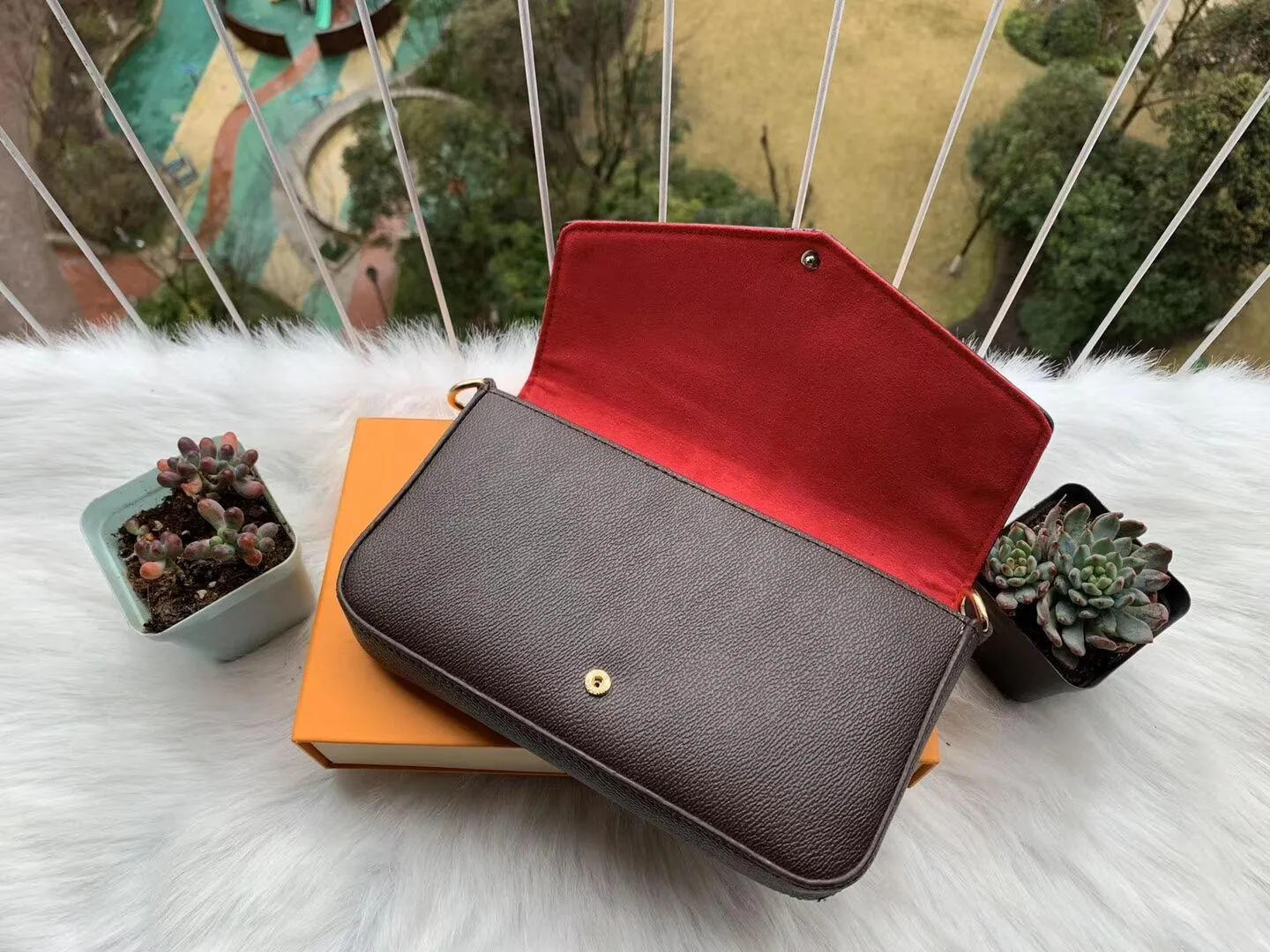 2024 Women Classic Luxury Designer Handbag 3pcs Set Genuine Leather Shoulder Bag Purse Clutch Tote Messenger Shopping Wallet
