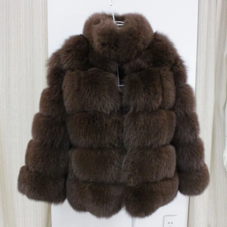 jacka kvinna faux räv päls kappa designer kvinnor nya vinterrockar plus storlek kvinnor stativ krage långärmad pälsjackor gilet fyrrure ytterkläder