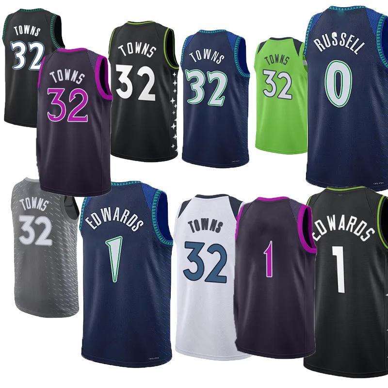 Men Basketball Anthony Towns Jersey Jaden Mcdaniels Edwards Rudy Gobert Naz Reid Wendell Moore Jr. Kyle Anderson Mike Conley Mclaughlin Luka Garza Jerseys