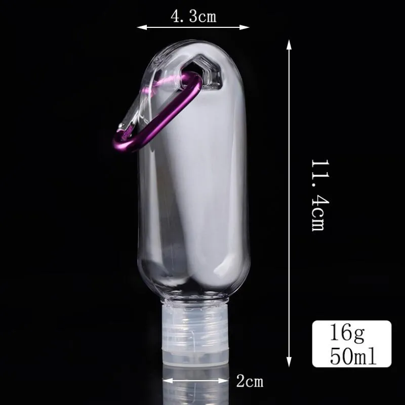 Bouteille rechargeable d'alcool vide de 50 ml avec bouteille de désinfectant pour les mains de voyage en plastique transparent transparent