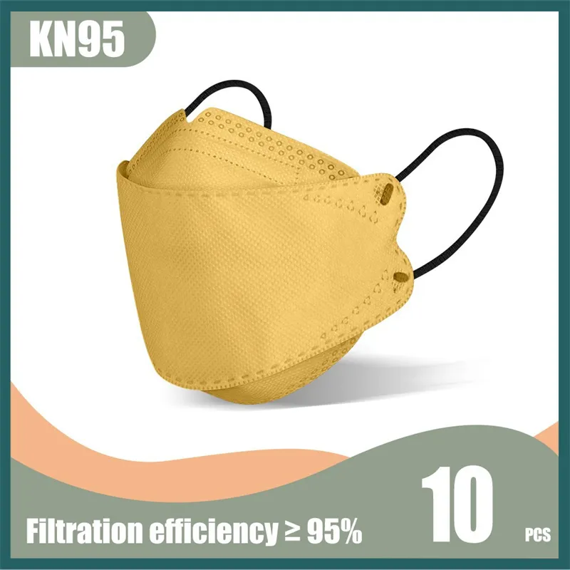 Vuxen Morandi Color KN95 Mask Disponible Dust-Proof Protective Fish-Type 4-Layer Masks