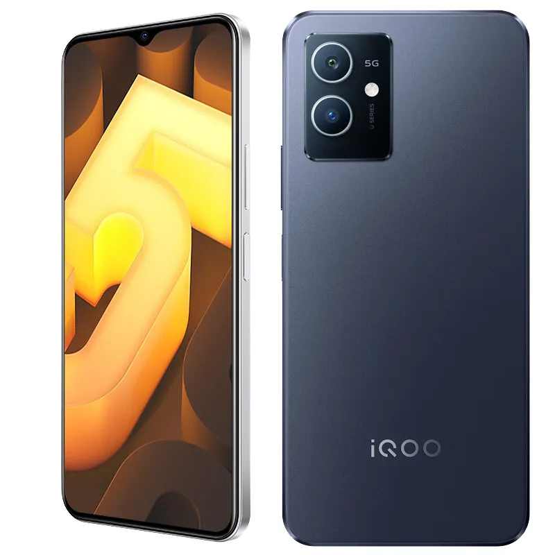 Original Vivo IQOO U5e 5G Mobile Phone 6GB RAM 128GB ROM Octa Core Dimensity 700 Android 6.51" 60Hz Full Screen 13.0MP OTG 5000mAh Fingerprint ID Face Wake Smart Cellphone