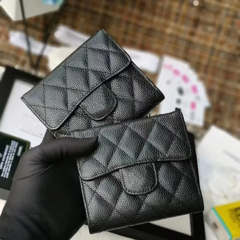 Caviar Leather Wallet Women s Zipper Luxury Wallet Card Holder Coin Purse