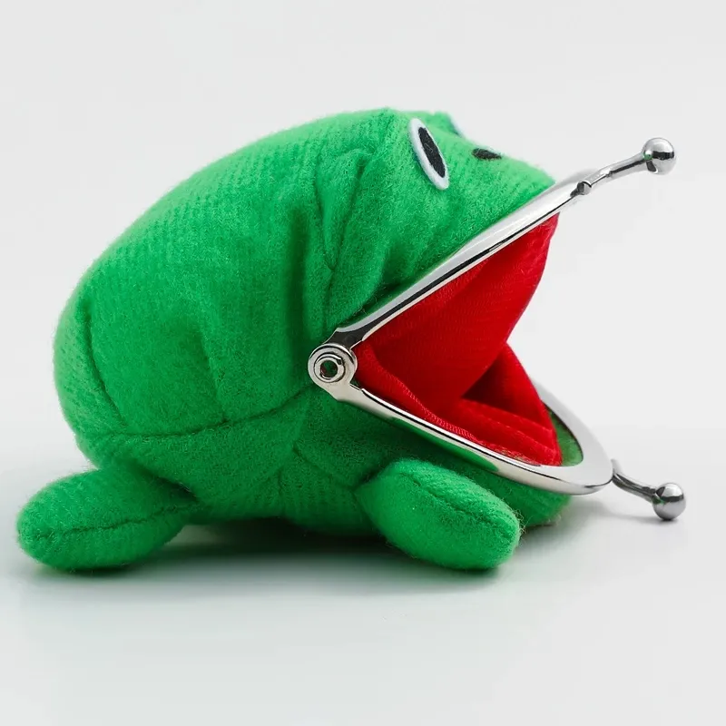 Novelty Adorable Anime Frog Wallet Toy Coin Purse Key Chain Cute Plush Frogs Cartoon Cosplay Purse For Women Bag Accessories