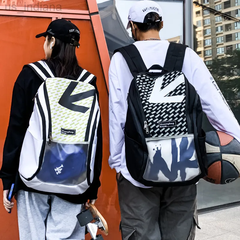 Backpack Men's Women's Backpack Trendy Cool New Large-capacity Personality Trend Basketball Sports Leisure High College Student Bag L220913