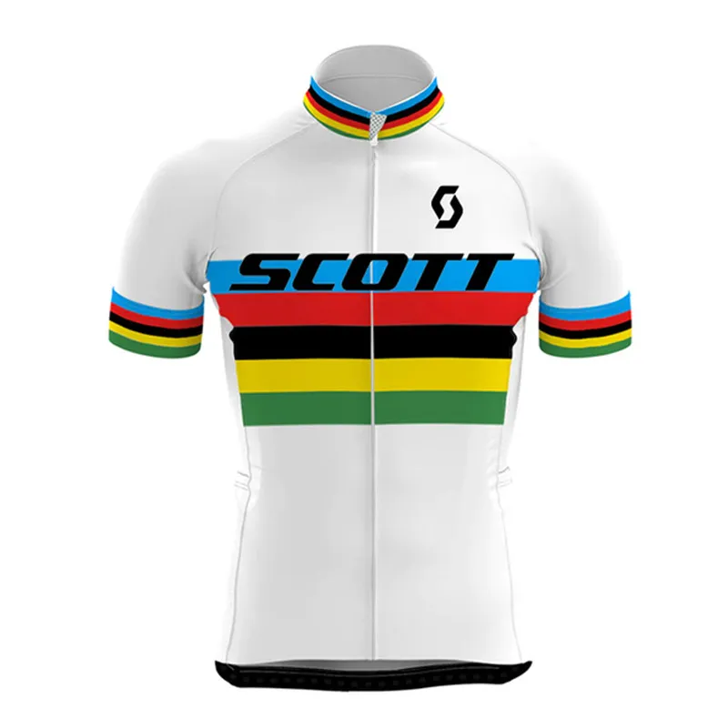 Mens SCOTT Team Cycling Jersey Short Sleeves Racing Bike Shirt Summer MTB Bicycle Tops Breathable Outdoor Sports Uniform Y22091303