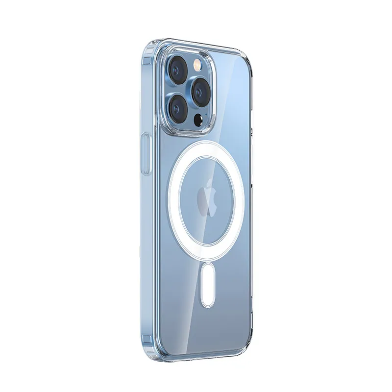 Transparente magnetische kabellose Ladehülle für iPhone 15 14 13 12 11 Pro Max, stoßfeste Abdeckung, Zubehör, Fabrikpreis