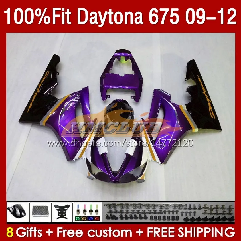 데이토나를위한 OEM 페어링 675 675R 2009-2012 09 12 차체 150NO.115 Daytona675 2009 2012 2012 Body Daytona 675 R 09 10 11 12 주사 곰팡이 페어링 보라색 주식