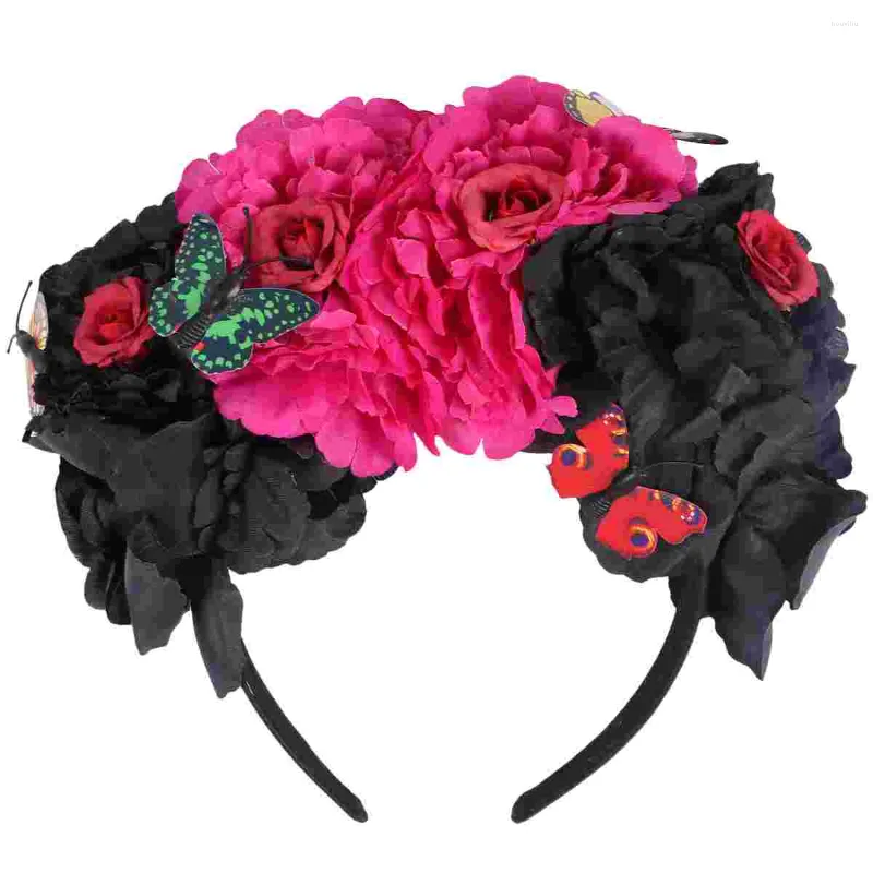 Bandanas Flower Hoofdbandroseheadpiece Haarvrouwen Hoopday Mexicaanse doden De mode bloemenkrans hoofdbanden Hoofdkleding Decoratie Girls