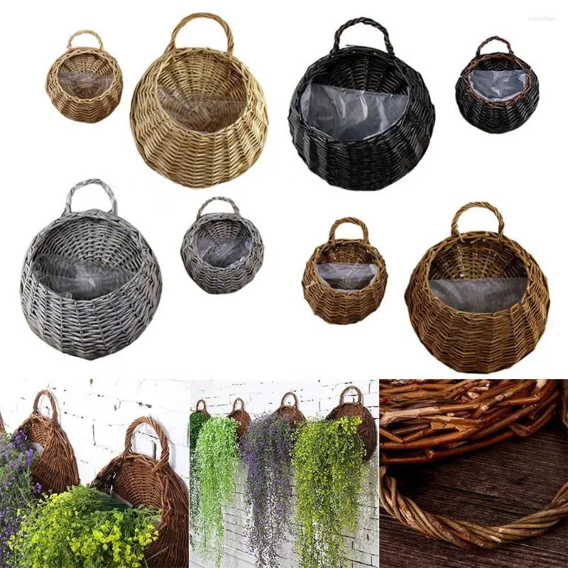 Hooks 4 Color Bird Nest Wall Hanging Basket Wicker Gardening Home Garden Wedding Decoration Storage Household Items Plant Holder